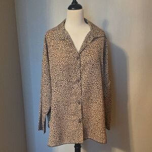 Polka Dot Button-Up Blouse